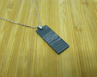 Gibeon Meteorite Damascus Pendant: Sterling Silver Space Jewelry