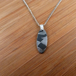 Gibeon Iron Meteorite Damascus Silver Pendant Meteorite Jewelry / space rocks/ meteor jewelry  6th anniversary gift