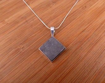 Taza (nwa 859) Iron Meteorite Silver Pendant / Necklace