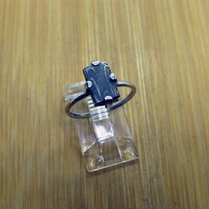 Gibeon Eisen Meteorit Damast Silber Ring Meteorit Schmuck 6th Jahrestag Geschenk
