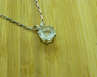 Libyan Desert Glass Sterling Silver Pendant: Faceted Meteorite Necklace