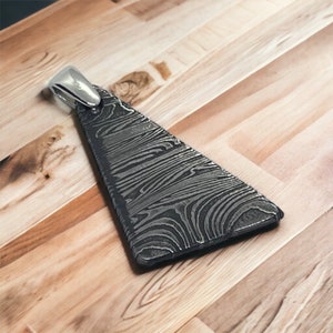 Gibeon Iron Meteorite Damascus Silver Pendant Meteorite Jewelry / space rocks/ meteor jewelry  6th anniversary gift