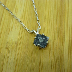 Mond Meteorit Anhänger: Arabische Halbinsel 007, Sterling Silber Schmuck