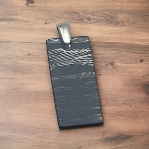 Gibeon Iron Meteorite Damascus Silver Pendant Meteorite Jewelry / space rocks/ meteor jewelry  6th anniversary gift