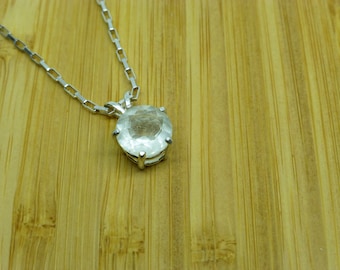 Collana con ciondolo in argento sterling con vetro del deserto libico: gioielli in meteorite