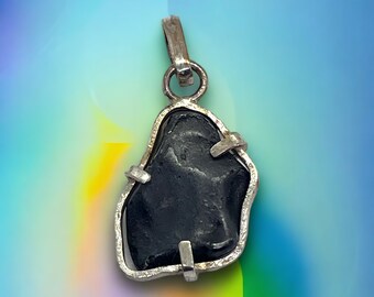 Sikhote-Alin Meteorite Sterling Silver Pendant: Space Jewelry Gift
