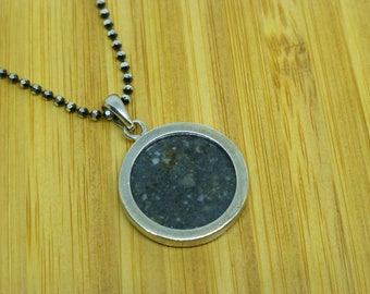 Genuine Lunar Meteorite Pendant: Sterling Silver Moon Rock Jewelry