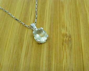 Ciondolo in argento sterling con vetro del deserto libico: gioielli in meteorite sfaccettato