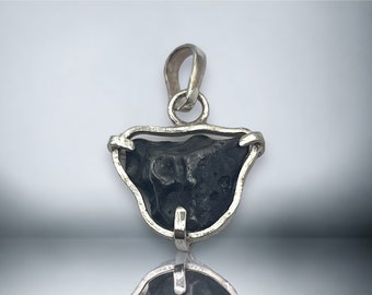 Sikhote-Alin Iron Meteorite Pendant: Sterling Silver Space Jewelry