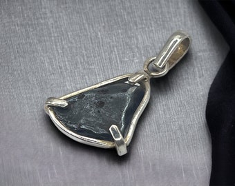 Sikhote-Alin Iron Meteorite Pendant: Sterling Silver Space Jewelry