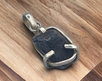 Sikhote-Alin Iron Meteorite Pendant: Sterling Silver Space Jewelry