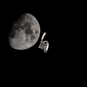 Mond Meteorit Sterling Silber Anhänger: Moon Rock Schmuck
