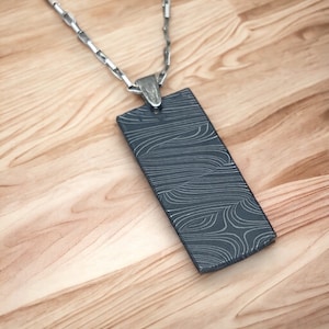 Gibeon Iron Meteorite Damascus Silver Pendant Meteorite Jewelry / space rocks/ meteor jewelry  6th anniversary gift