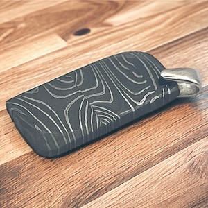 Gibeon Iron Meteorite Damascus Silver Pendant Meteorite Jewelry / space rocks/ meteor jewelry  6th anniversary gift