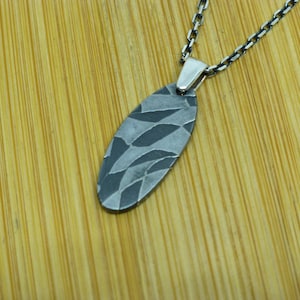Gibeon Eisen Meteorit Damast Silber Anhänger Meteorit Schmuck / Space Rocks / Meteorit Schmuck 6th Jahrestag Geschenk