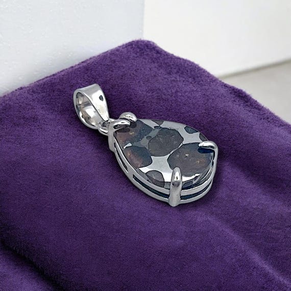 Imilac Pallasite Meteorite Pendant: Sterling Silver Space Jewelry