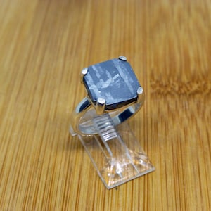 Henbury Meteorit Ring: Sterling Silber Meteor Schmuck, Größe 7
