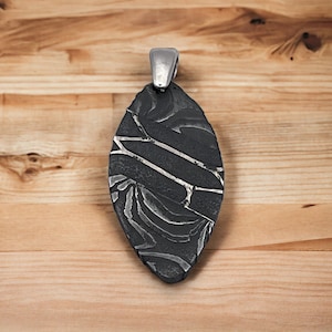 Gibeon Eisen Meteorit Damast Silber Anhänger Meteorit Schmuck / Space Rocks / Meteorit Schmuck 6th Jahrestag Geschenk