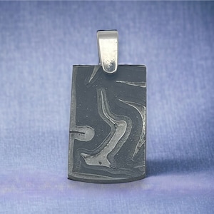 Gibeon Eisen Meteorit Damast Silber Anhänger Meteorit Schmuck / Space Rocks / Meteorit Schmuck 6th Jahrestag Geschenk