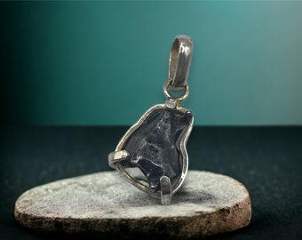 Sikhote-Alin Iron Meteorite Pendant: Sterling Silver Space Jewelry