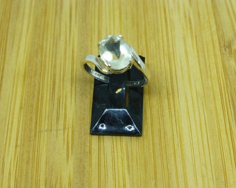 Libyan Desert Glass Ring: Sterling Silver Meteorite Jewelry, Size 5.5