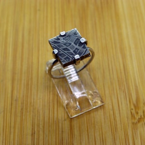 Gibeon Eisen Meteorit Damast Silber Ring Meteorit Schmuck 6th Jahrestag Geschenk