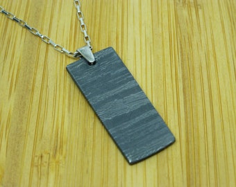 Gibeon Meteorite Damascus Pendant: Sterling Silver Space Jewelry