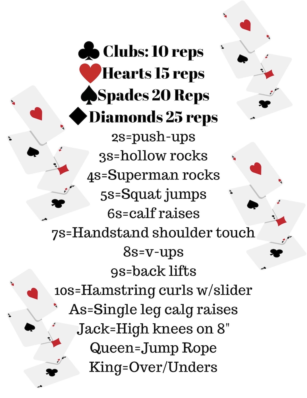 Deck of Cards Conditioning - Etsy