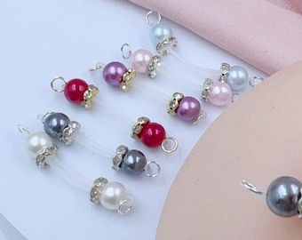 Colorful ABS faux pearl Fake Barbells (8mm beads) |non piercing nipple jewelry| Adjustable Nipple Nooses for Daily Wear| mature nipple noose