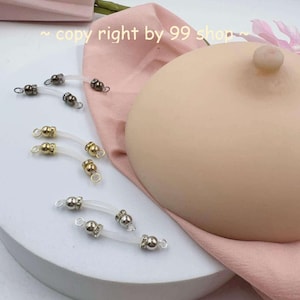 stainless steel rhinestones Fake Barbells| non piercing nipple jewelry| Fake Nipple Piercings| Adjustable Nipple Nooses| 6mm beads, gift