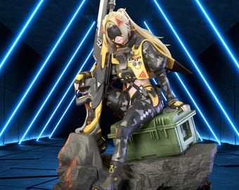 Tactical Sniper Girl Statue STL | Diorama Base, 1/6 Scale (Digital Download)