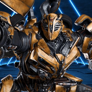 Yellow Mecha STL Statue | 1/6 Scale Arm Cannon Robot (3D Print File)