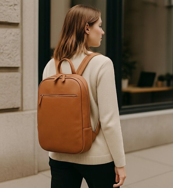 Luxury Tan Backpack Buy Imperial Opulence Tan Leather Backpack Online - Hyna USA main image 3