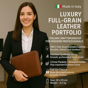 Portafoglio di lusso in pelle di vitello pieno fiore - essenziale per il business organizzato dei professionisti