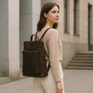 Mochila de couro de flor integral feita à mão de luxo – estilo italiano, viagem minimalista e uso diário