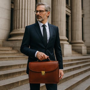 Porte-documents en cuir italien pleine fleur de qualité supérieure - Organiseur exécutif et sac pour ordinateur portable professionnel pour homme