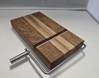 Oak Cheese Board with Wire Slicer | Handmade | Food Safe