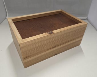 Pine Keepsake Box with a Dark Lid | Handmade Jewellery Box