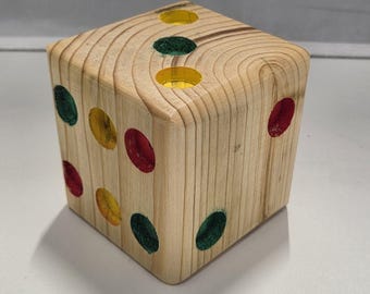 Large Pine Dice Pair | Plain, Black or Multicolour | Handmade