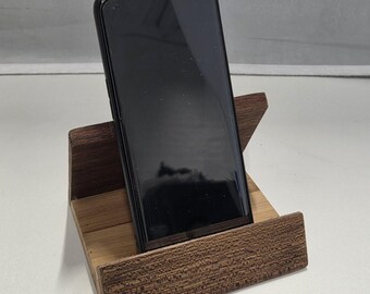 Walnut and Pine Phone Stand | Tablet Easel | Handmade