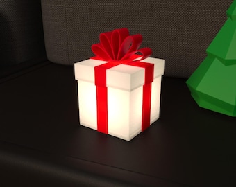 Lampe STL 3D Print File v.9, Weihnachtsgeschenkbox | Digitaler Download für 3D Druck