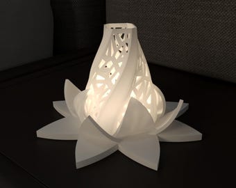 Lotus Flower Lamp STL Datei: 3D Print Home Decor (Digitaler Download)