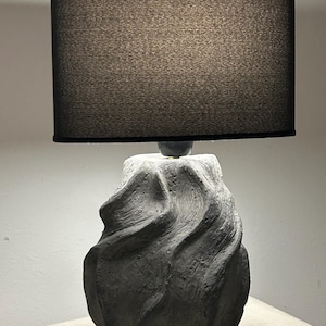 Astingas Table Lamp – Organic Ceramic Lighting, Handmade Wild Clay Lamp. Sculptural Natural Decor.