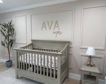 Personalisiertes Holz Namensschild für Baby Kinderzimmer | Benutzerdefinierte Wanddekoration