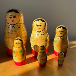 Authentic Hand Painted Russian Matryoshka Doll - 6 Nesting Dolls