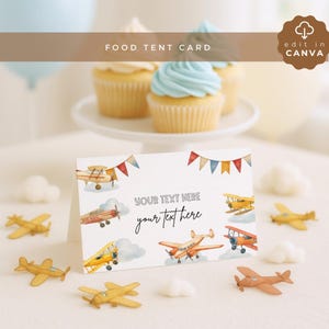 Ready Two Takeoff Food Label Signs for aviation birthday party, Sweets decoration, Tent card, Party, VEH03