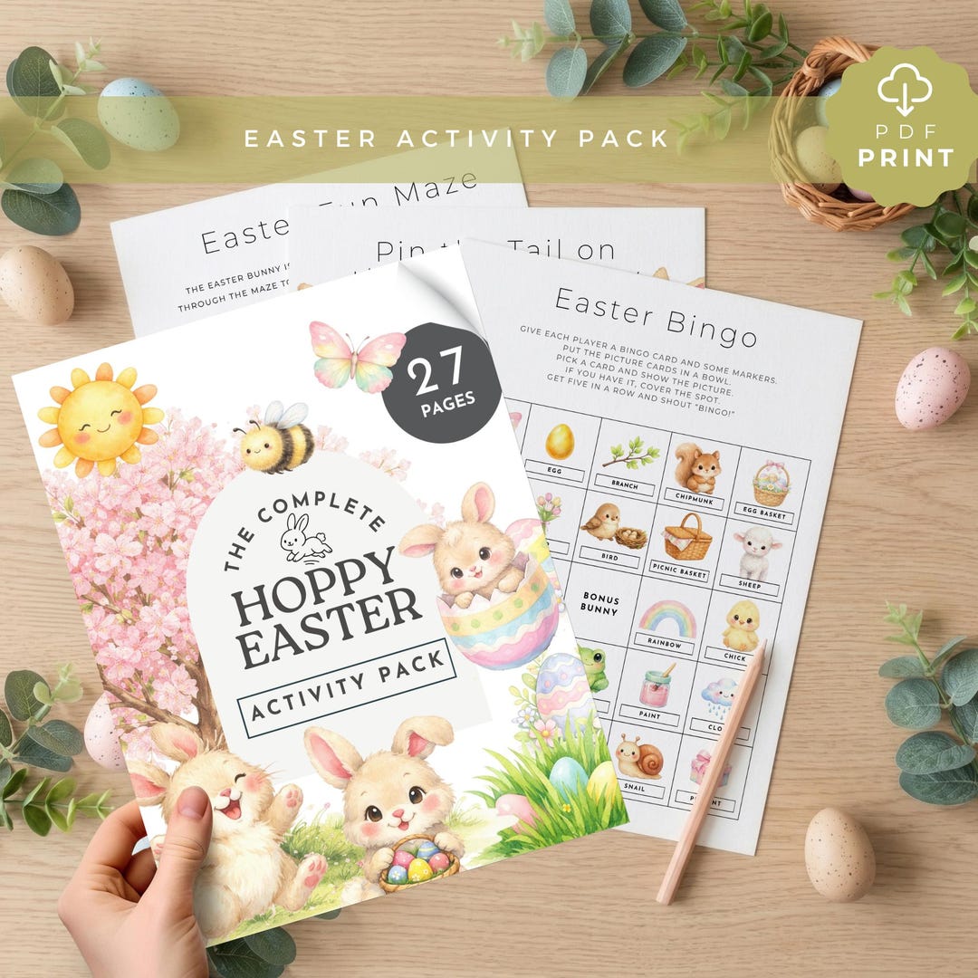 Easter Activity Pack for Kids – Printable Easter Games Bundle, 27 Pages ...
