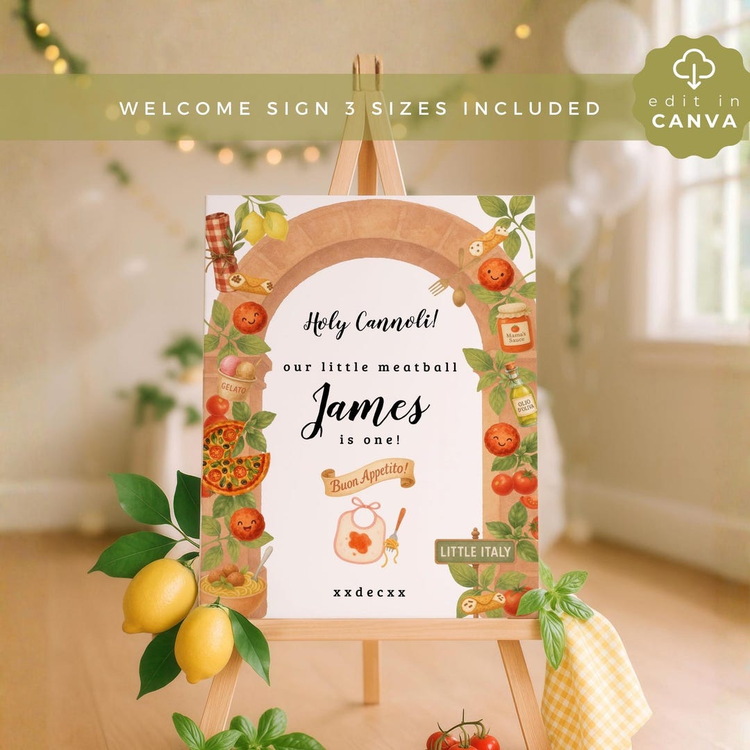 Holy Cannoli Welcome Sign, Italian Party Decor, Custom Printable ...