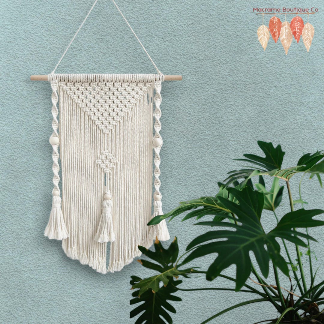 Bohemian Macrame - Large Macramé Wall Tapestry | Boho Home Decor Accent ...