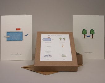 coffret de cartes d'été.